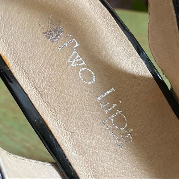 Two Lips Sayah Black Faux Patent Leather Slingback Pump Peep Toe Heels Bow 6 - Picture 9 of 11